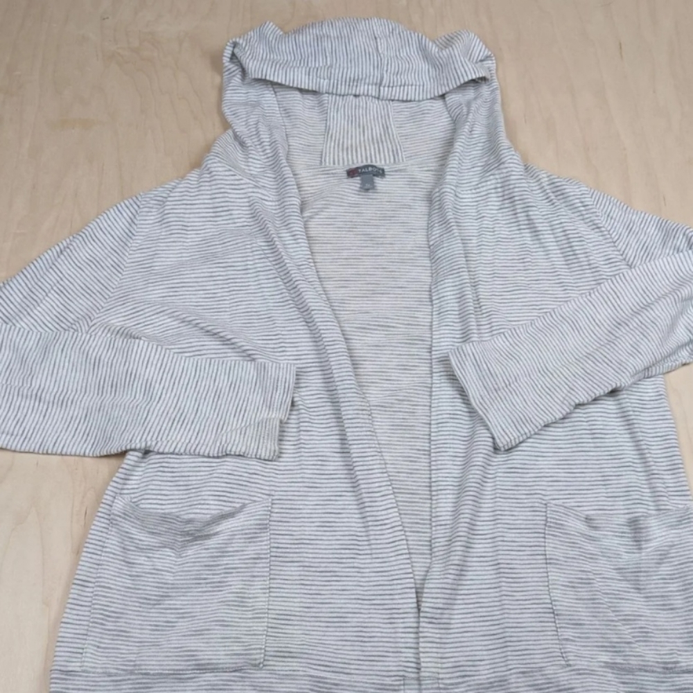 Talbot's Hooded, 100% cotton Cardigan (S)